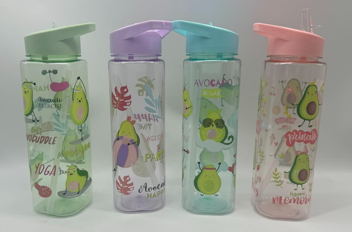 Plastic Water Bottle, 580 ml, PC+PP, 6 x 18.5 cm, Ref. WB61120