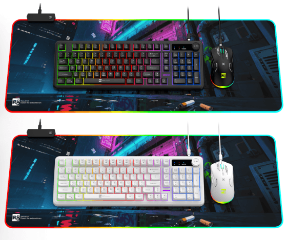 R8 GW4003 97 Keys + Knob RGB E-sport Gaming Peripheral 3-IN-1 Set English & Arabic layout 2