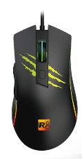 R8 G204 6D Wired Gaming Mouse RGB Lighting, 1200-2400-3200-4800-7200 DPI 3