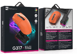 R8 G317 5D Wired & 2.4G & BT Rechargeable Gaming Mouse with LED Screen Display RGB Lighting 5