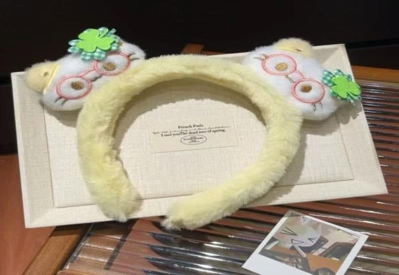 Bunny Face Spa Headband with Clover, Yellow