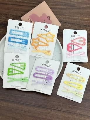 Neon Hollow Outline Snap Hair Clips