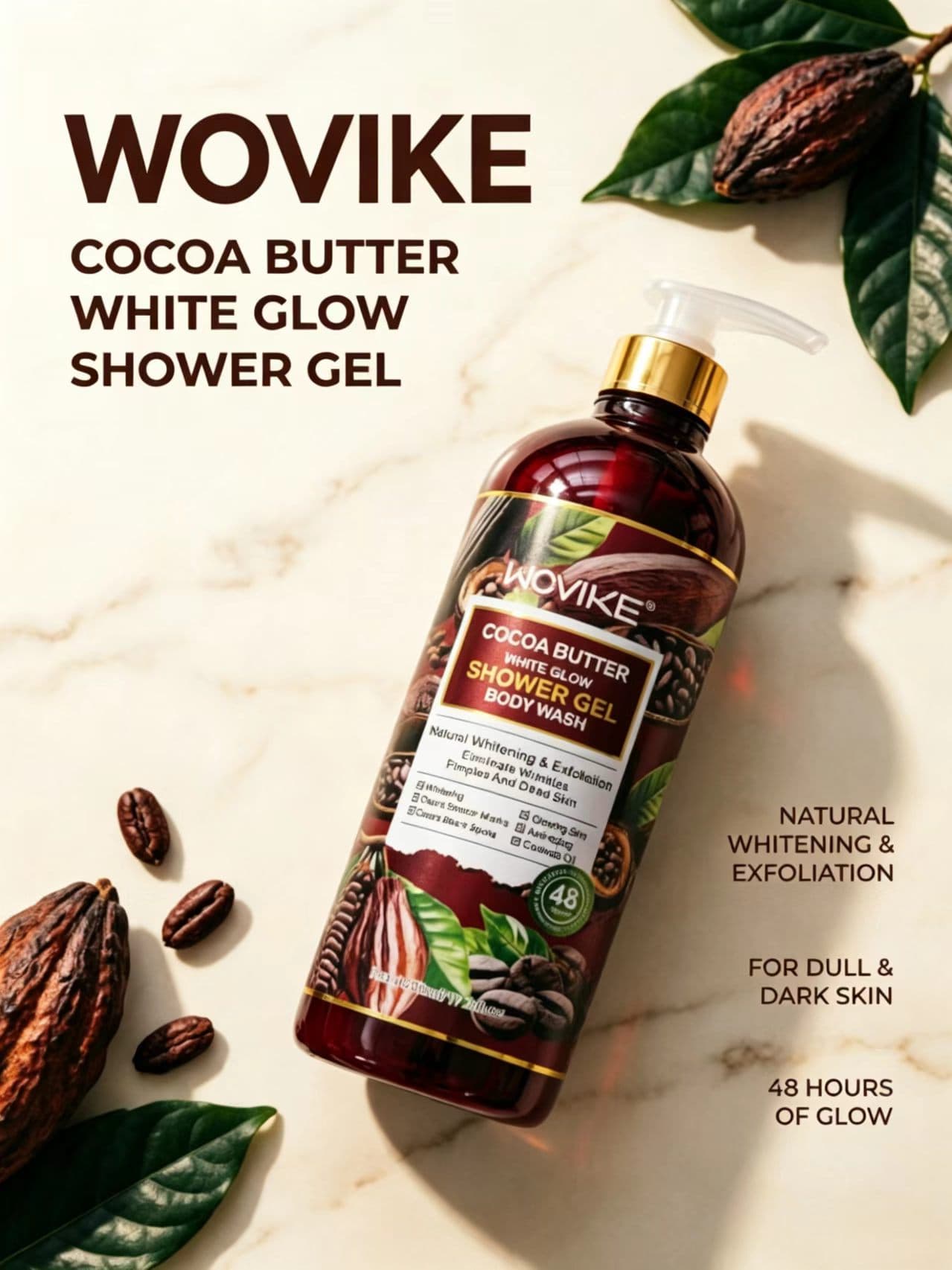 WOVIKE FR-045-2 Cocoa Butter Body Wash, 1000ml
