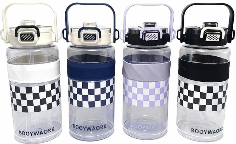Plastic Water Bottle, 1000 ml, PP+PC, 9.2 x 22 cm, Ref. WB60561