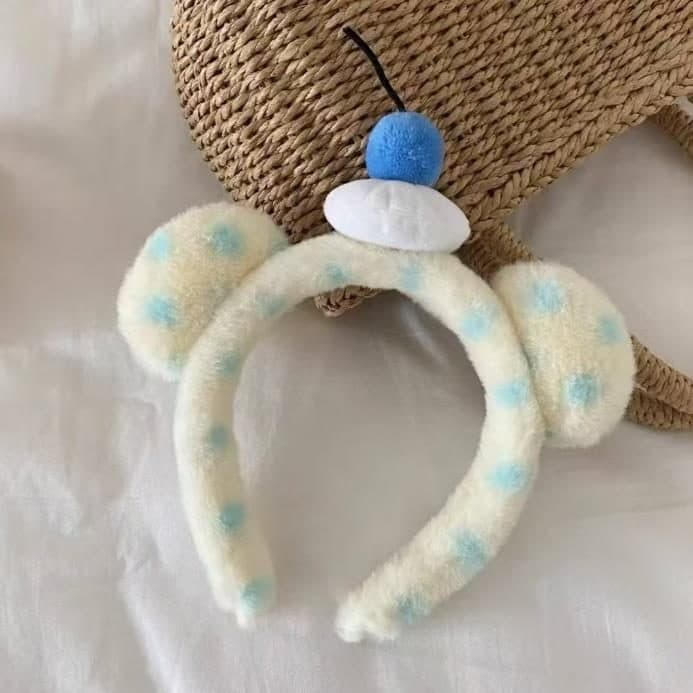 Bear Ear Headband with Berry, Cream