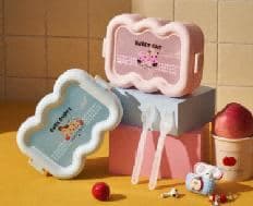 PP Plastic Lunch Box, 17.5 x 12.3 x 6.3 cm, with Spoon and Fork