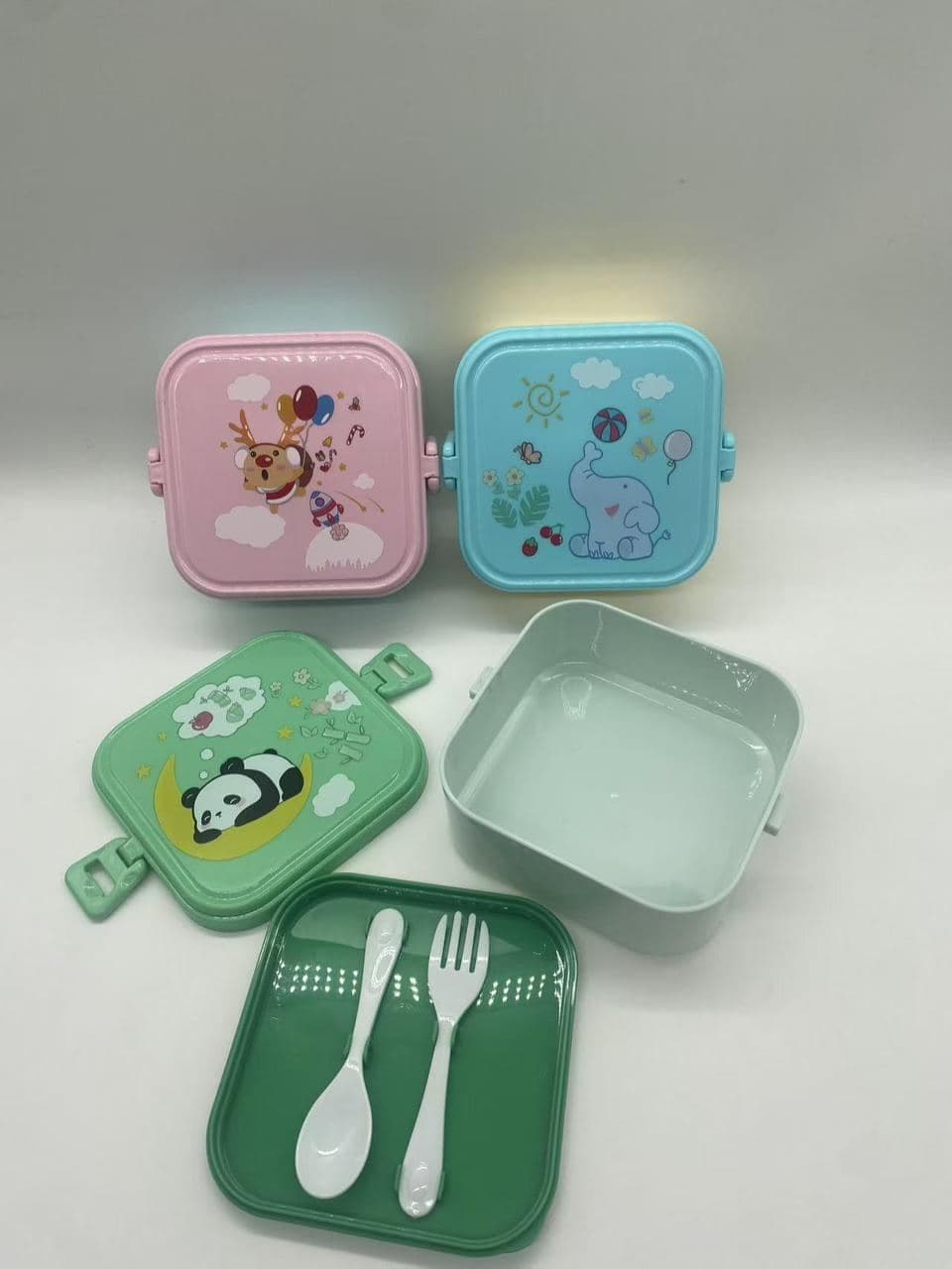 Square Snack Box Set with Fork, 75 pcs/carton