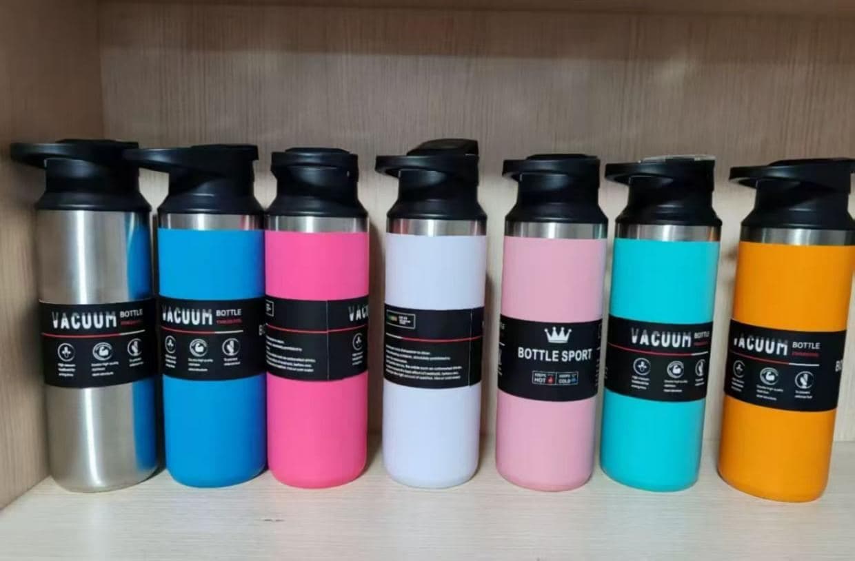 Stainless Steel Vacuum Flask, with Straw, 750 ml, Ref. F205