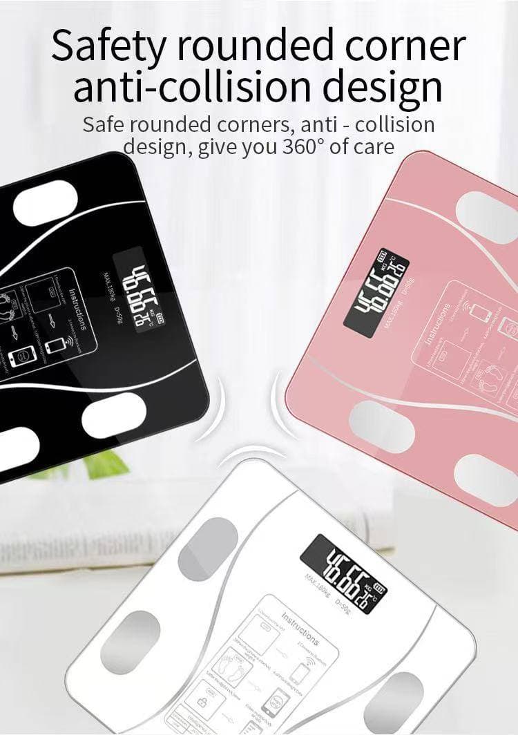 28cm Bluetooth Body Fat Scale (Battery) — Black, White, Pink 2