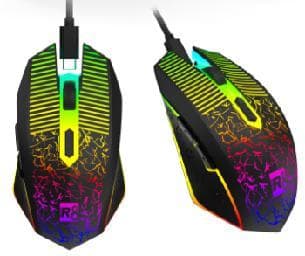 R8 G301 6D Wireless 2.4G & BT Rechargeable Gaming Mouse RGB Lighting, 800-1200-1600 DPI, 6 Buttons 2