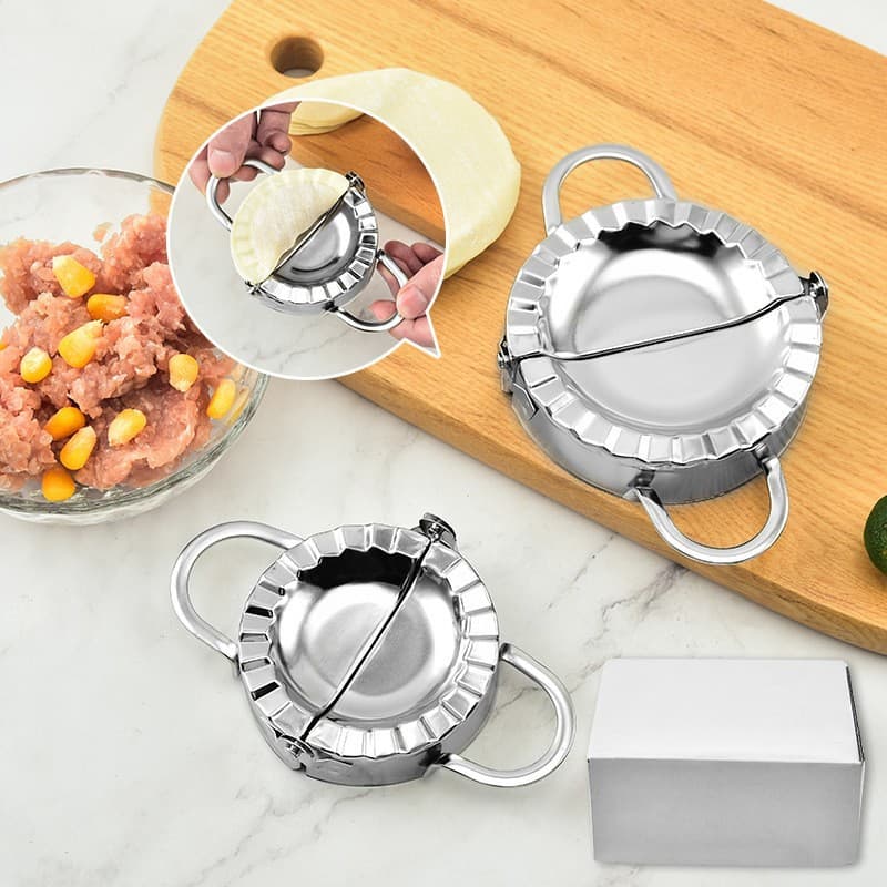 Stainless Steel Manual Dumpling Maker, Large & Small 2