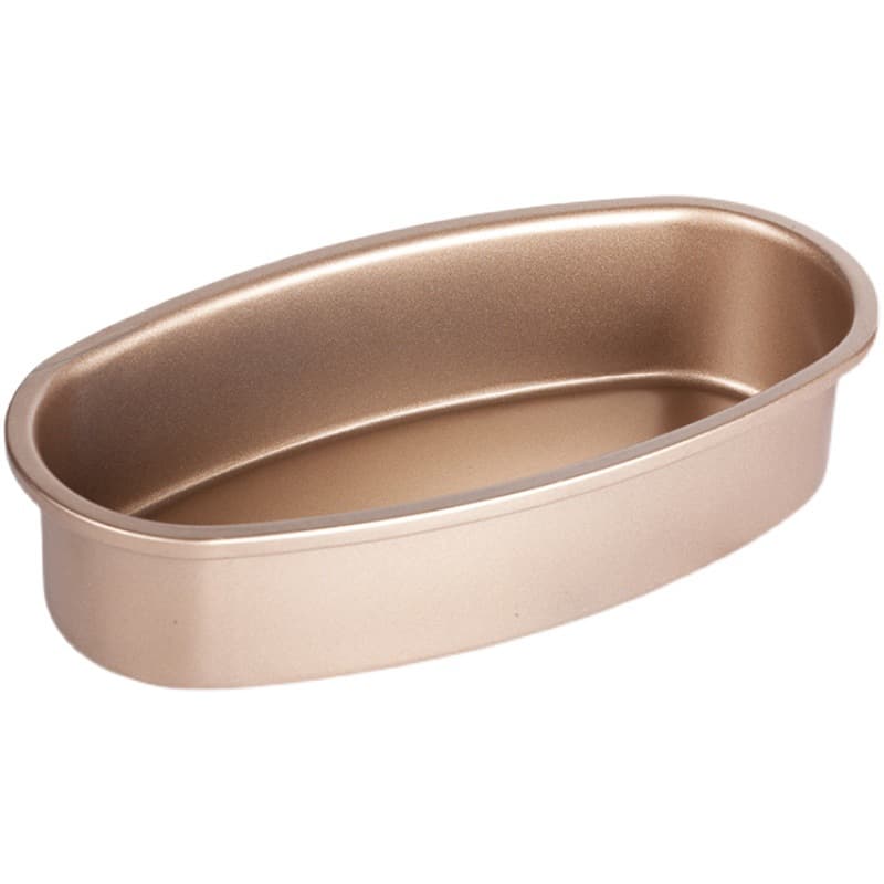 Golden Carbon Steel Non-Stick Oval Cheesecake Mould 3