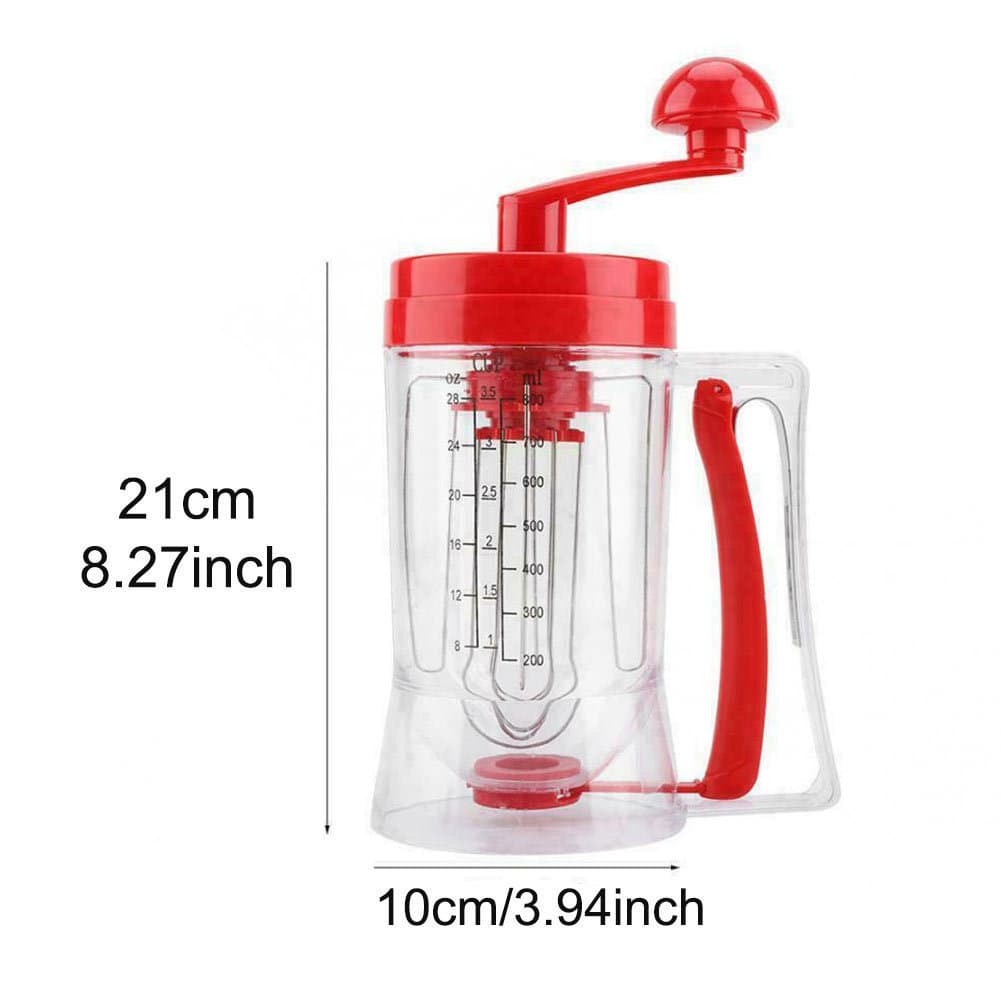 Hand-Cranked Batter Dispenser Cup with Funnel for Pancakes & Cake 4