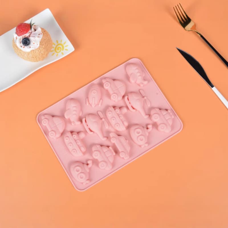 Double-Sided Food-Grade Silicone Chocolate & Cake Mould, Aeroplane & Car Shapes 2