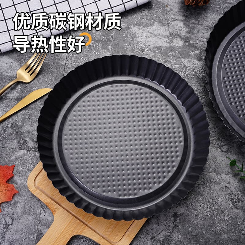 Carbon Steel Non-Stick Round Fluted Tart & Pizza Pan 2