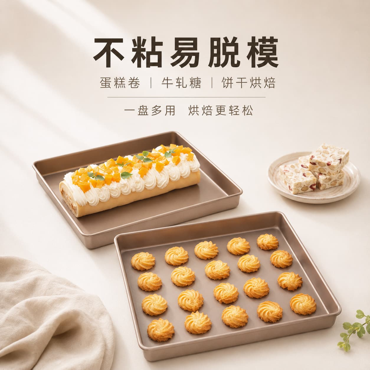 11-Inch Square Non-Stick Baking Pan for Swiss Roll, Nougat & Biscuits 4