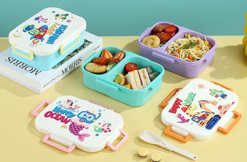PP Plastic Soup Bowl, 21.4 x 10.5 x 6.9 cm, with Spoon and Fork