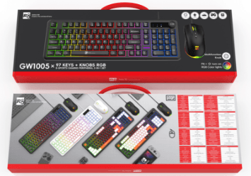 R8 GW1005 98 Keys Wired Keyboard & Mouse Combo RGB Lighting English & Arabic layout