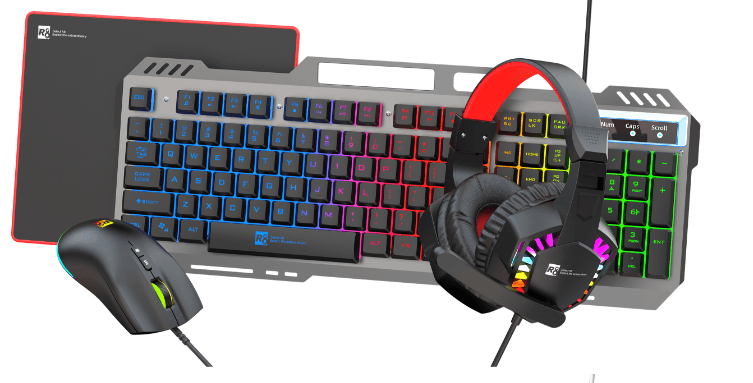R8 GWK2000 Wired Gaming Keyboard & Mouse & Mouse pad & Headset Combo English & Arabic layout