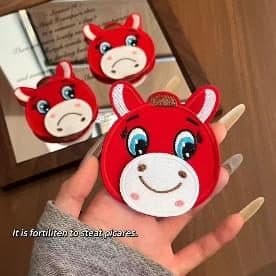 Red Cow Face Hair Clips