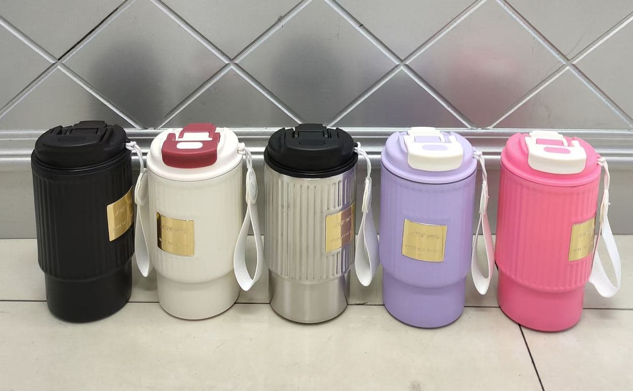 Diwangxin Dual Drink Coffee Cup with Side Strap, 500ml