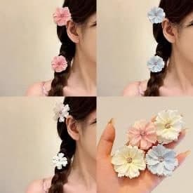 Flower Hair Clips, Pastel Assortment