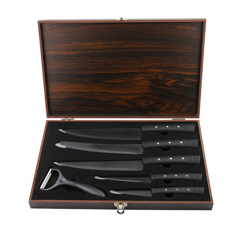 6-Piece Kitchen Knife Set with Peeler in Wooden Presentation Box