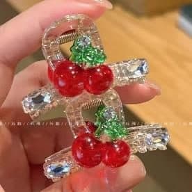 Cherry Crystal Claw Clip, Red