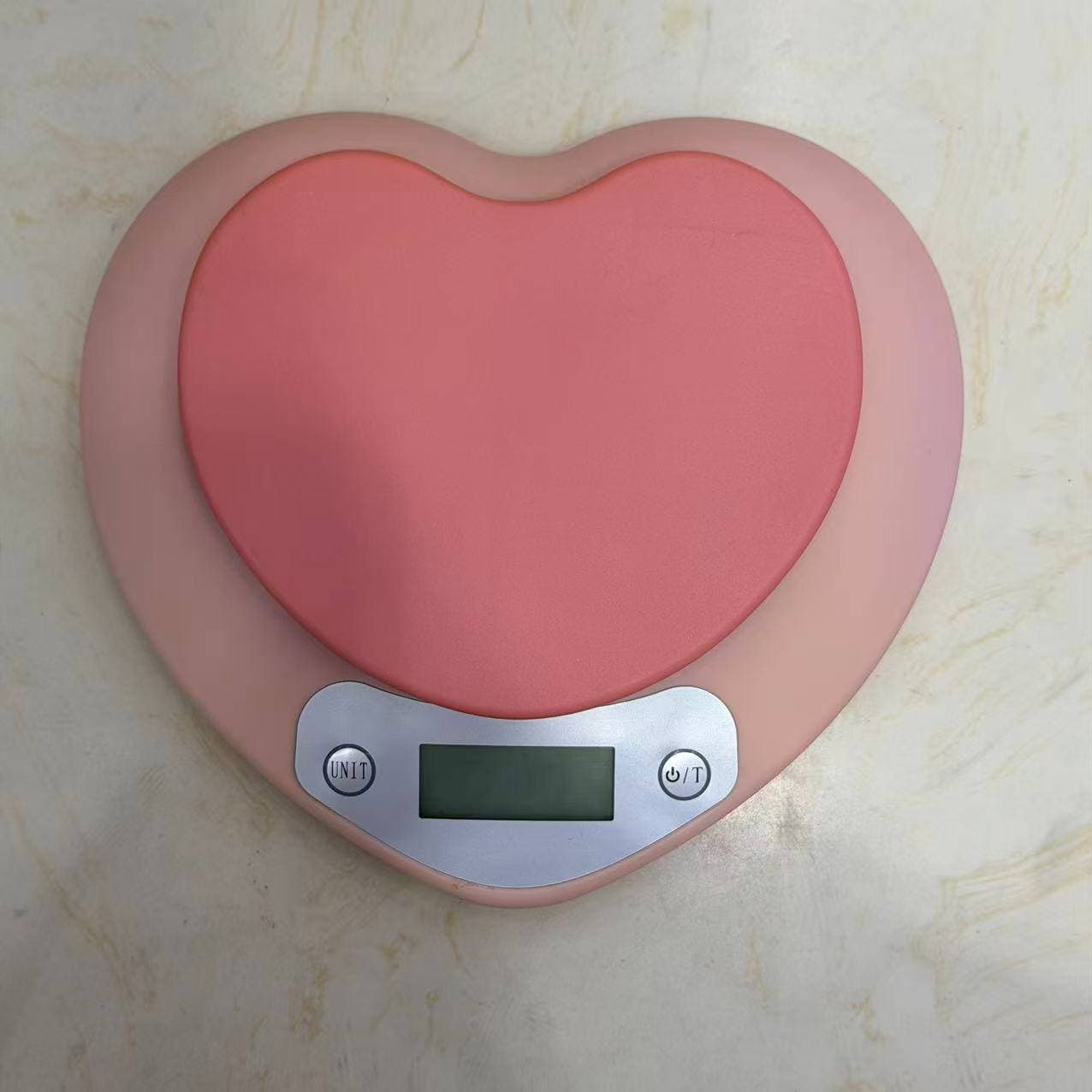 Heart-Shaped Kitchen Scale, Pink