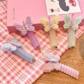 Butterfly Coil Hair Ties, Pastel