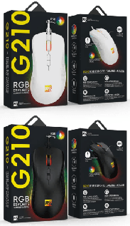 R8 G210 7D Wired Gaming Mouse RGB Lighting, 1200-2400-3200-4800-7200 DPI
