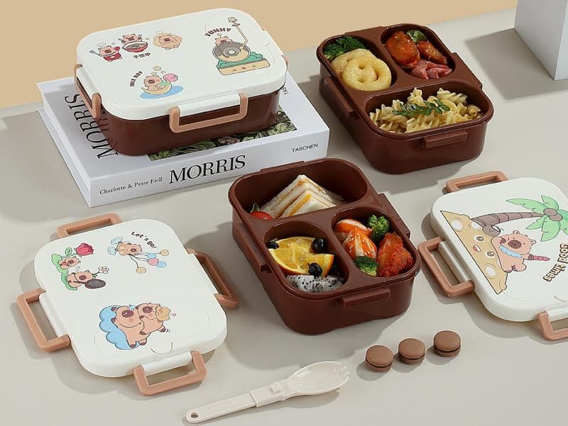 PP Plastic Soup Bowl, 21.4 x 10.5 x 12.2 cm, with Spoon and Fork