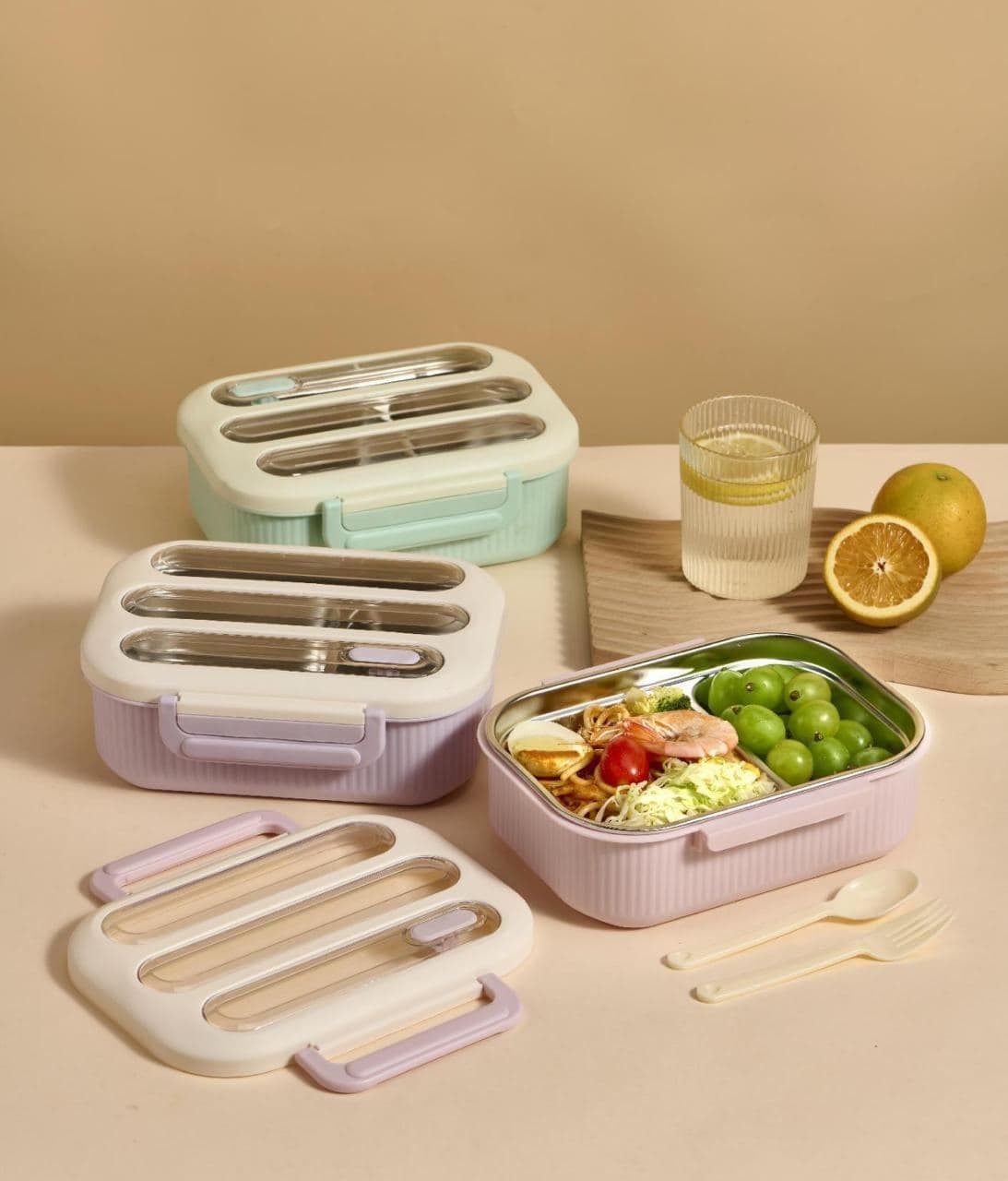 Two-Tier Stainless Steel Bento Box, 48 pcs/carton, Ref. LB6480