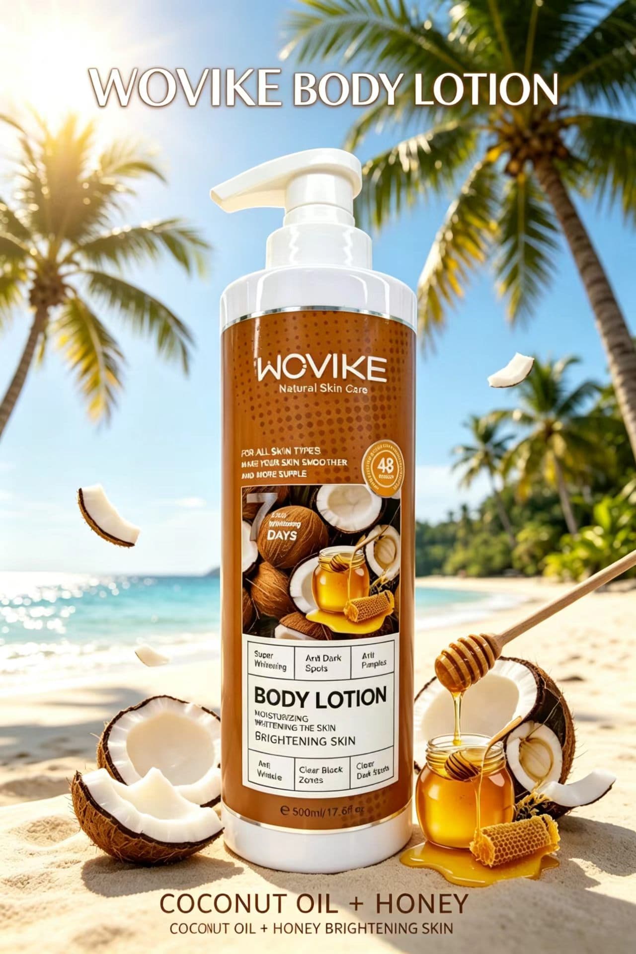 WOVIKE FR011-2 Coconut + Honey Body Lotion, 500ml