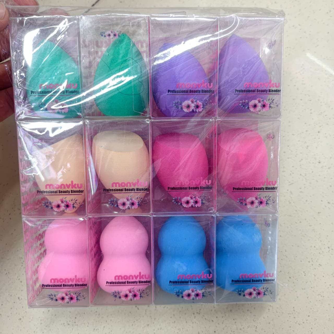 monvku Beauty Blender Sponges, 12-Piece Pack, Individually Boxed
