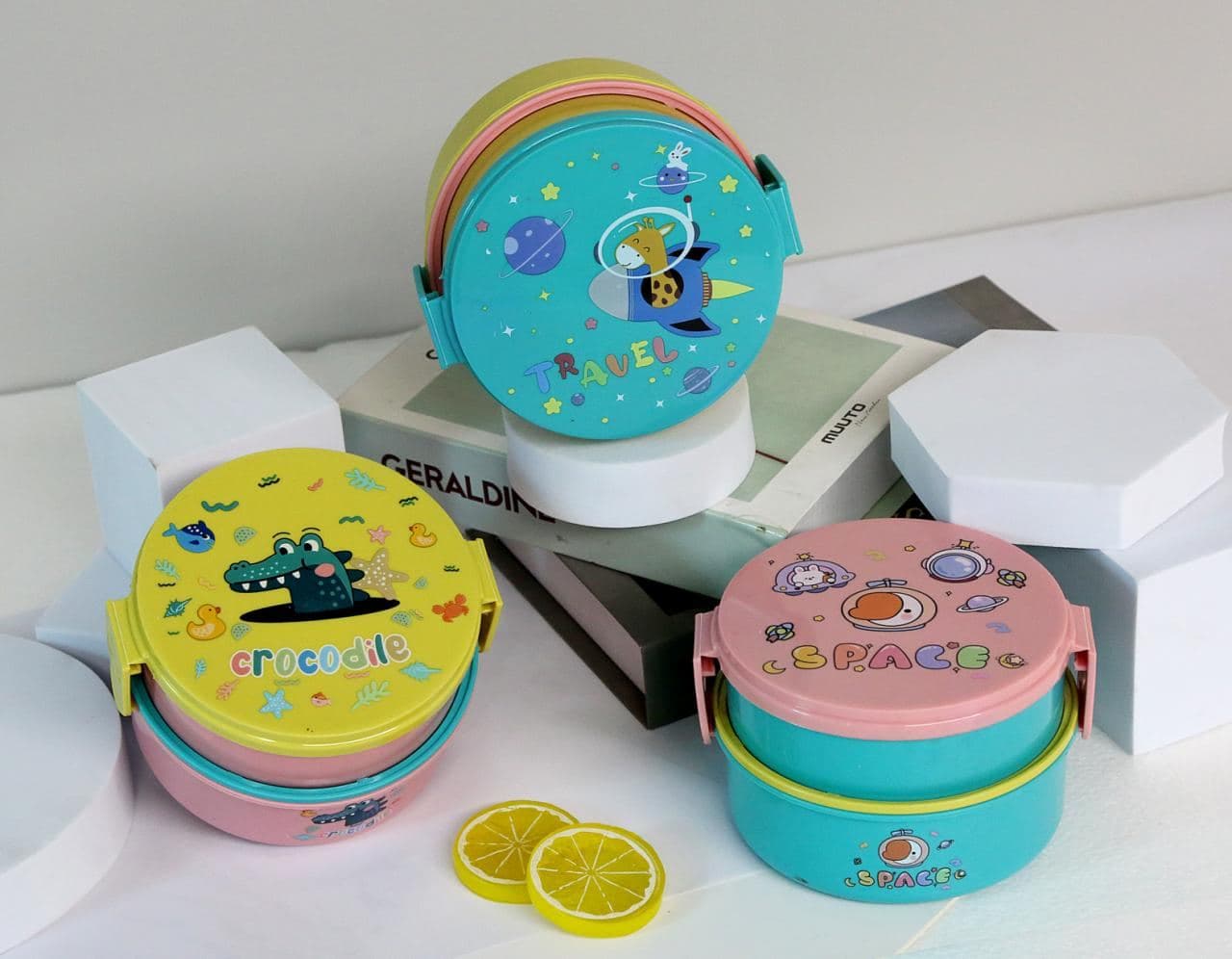 Space Print Kids Lunch Box Set, 54 pcs/carton, carton 74 x 58 x 51 cm