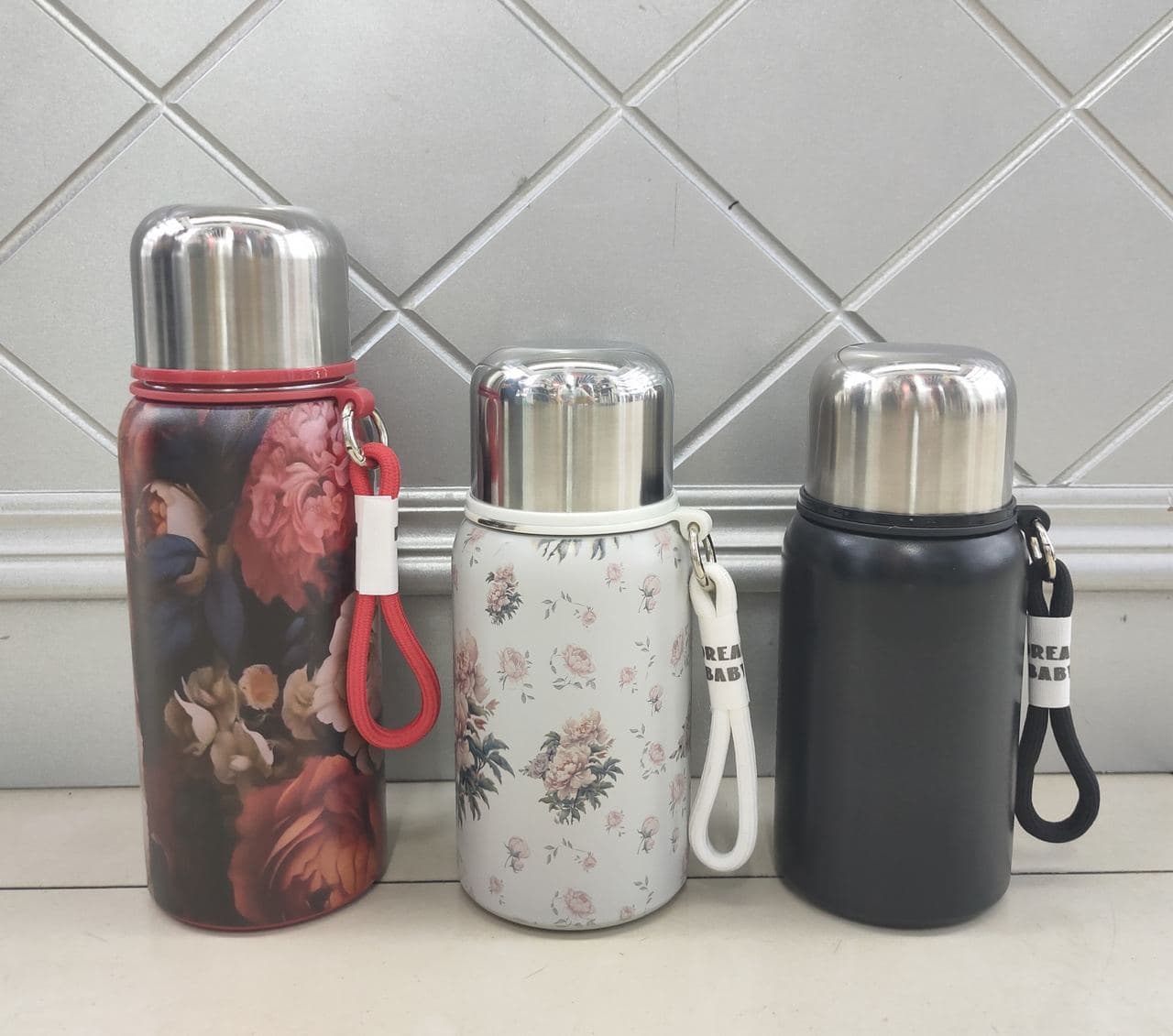 Diwangxin Printed Food Flask with Wide Mouth and Strap