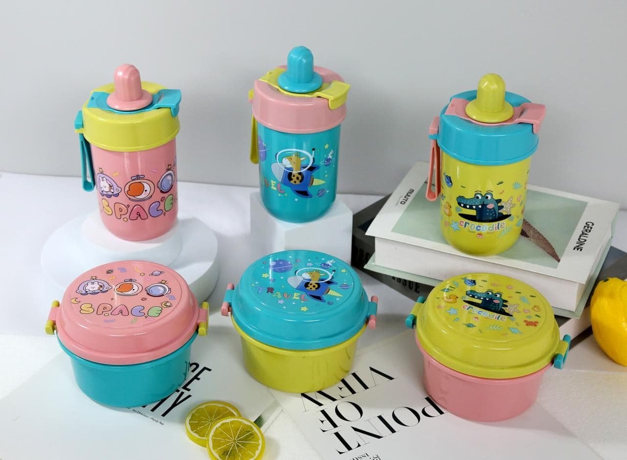 Space Print Kids Lunch Box and Water Bottle Set, 63 pcs/carton, carton 67 x 48 x 66 cm