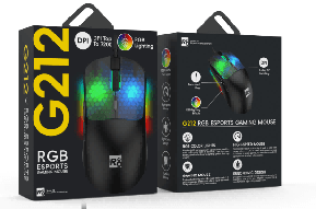 R8 G212 6D Wired Gaming Mouse RGB Lighting, 800-1200-2400-3200-4800-7200 DPI