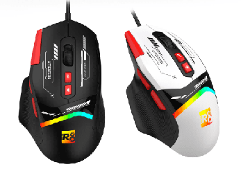 R8 G214 8D Wired Gaming Mouse RGB Lighting, 800-1200-2400-3200-4800-7200-12800 DPI, 8 Buttons