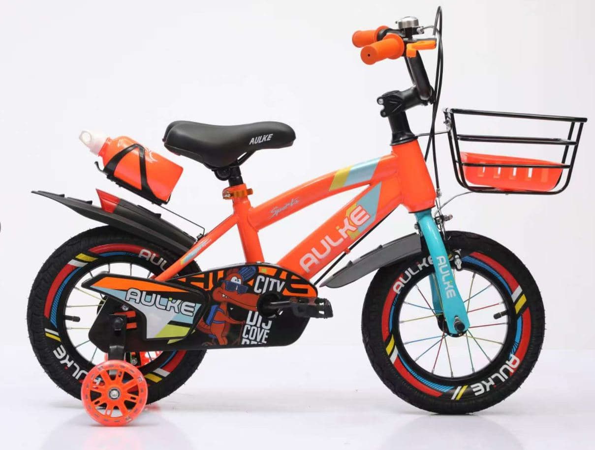 AULKE City Kids Bike with Bottle and Rear Basket