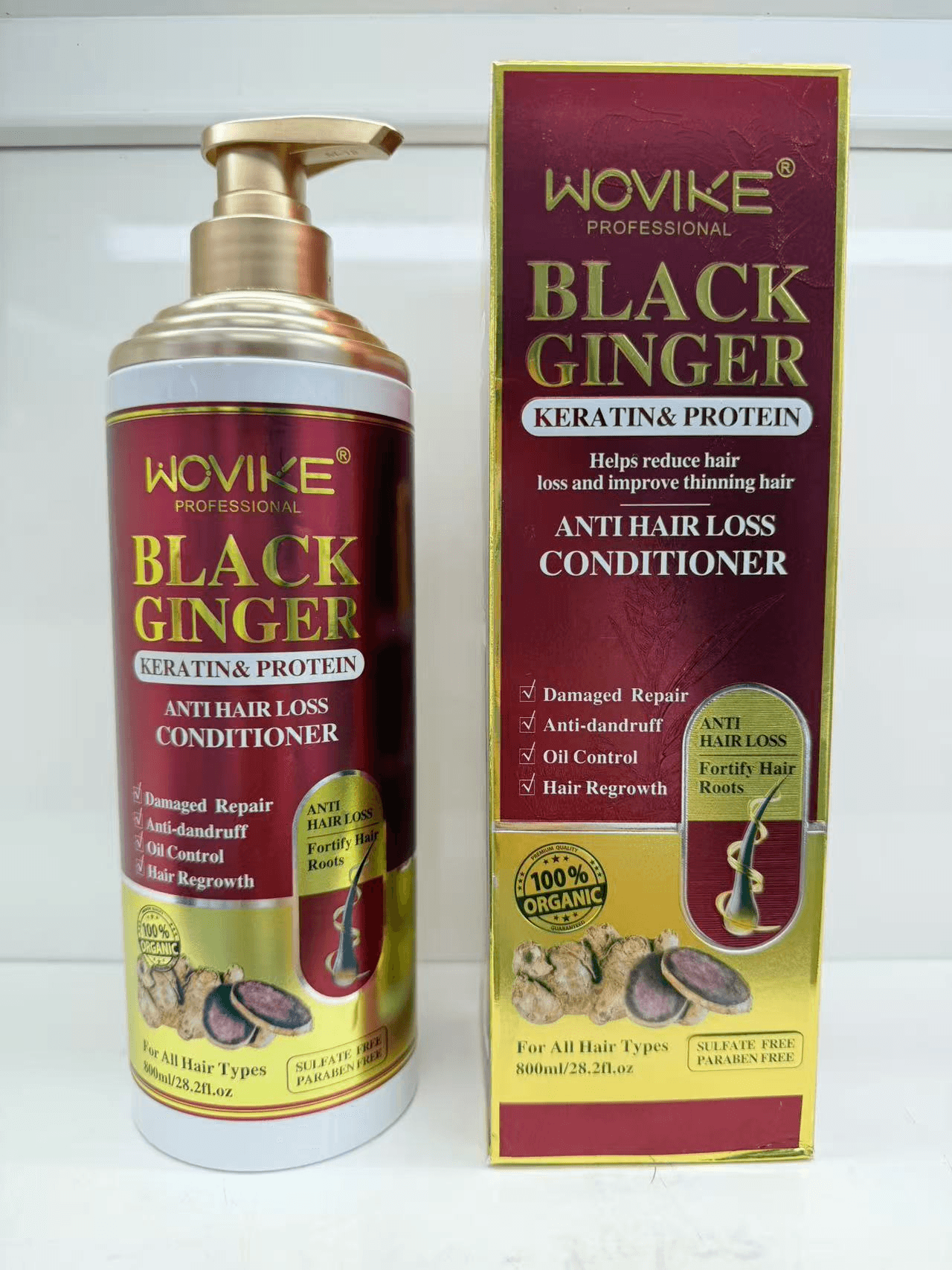 WOVIKE FR044-2 Black Ginger Conditioner, 800ml
