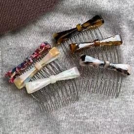 Tortoiseshell Hair Combs with Bows