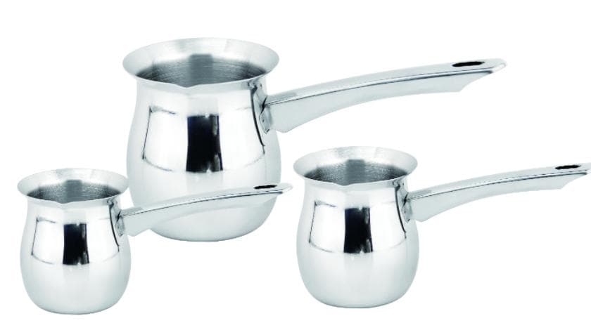 Stainless Steel Turkish Coffee Pot Set, Three Sizes