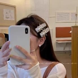 Rhinestone Hair Clip, Silver
