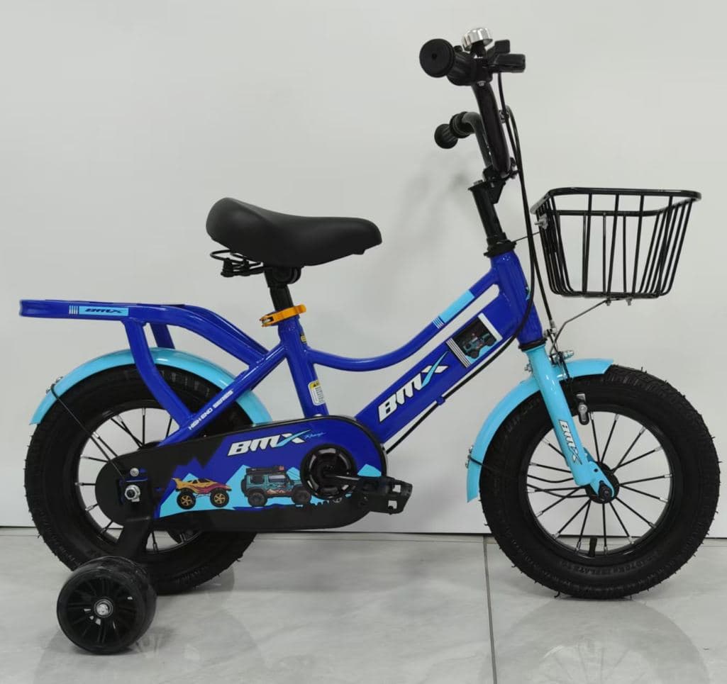 BMX B Kids Bike with Wire Basket, Blue