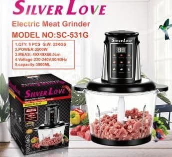 Meat Grinder with Glass Bowl SC-531G, 3.0L ,Glasscup, 2500W