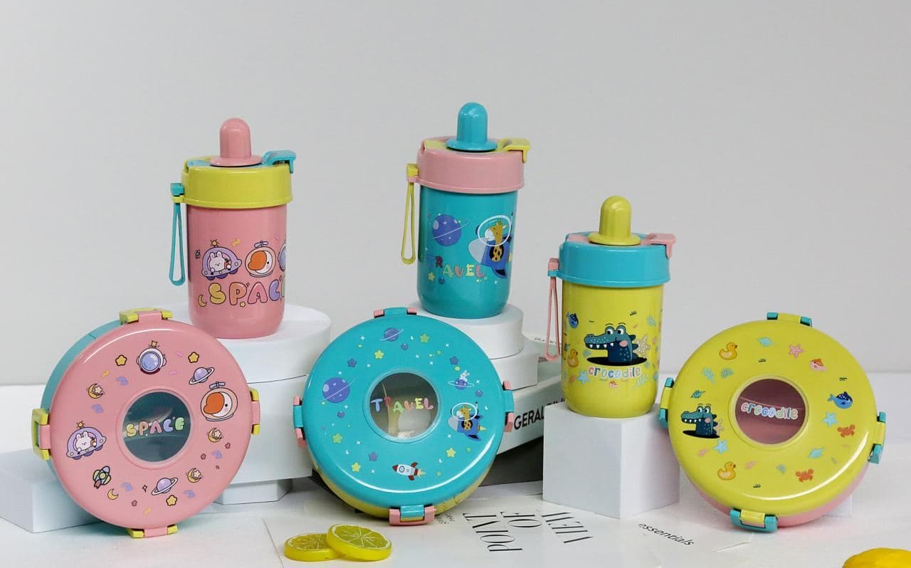 Space Print Kids Lunch Box and Water Bottle Set, 108 pcs/carton, carton 65 x 55 x 54 cm