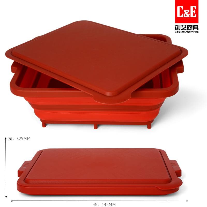 YT-H241021 Foldable Multifunction Food Tray with Lid, 41.8 x 29.9 x 13cm