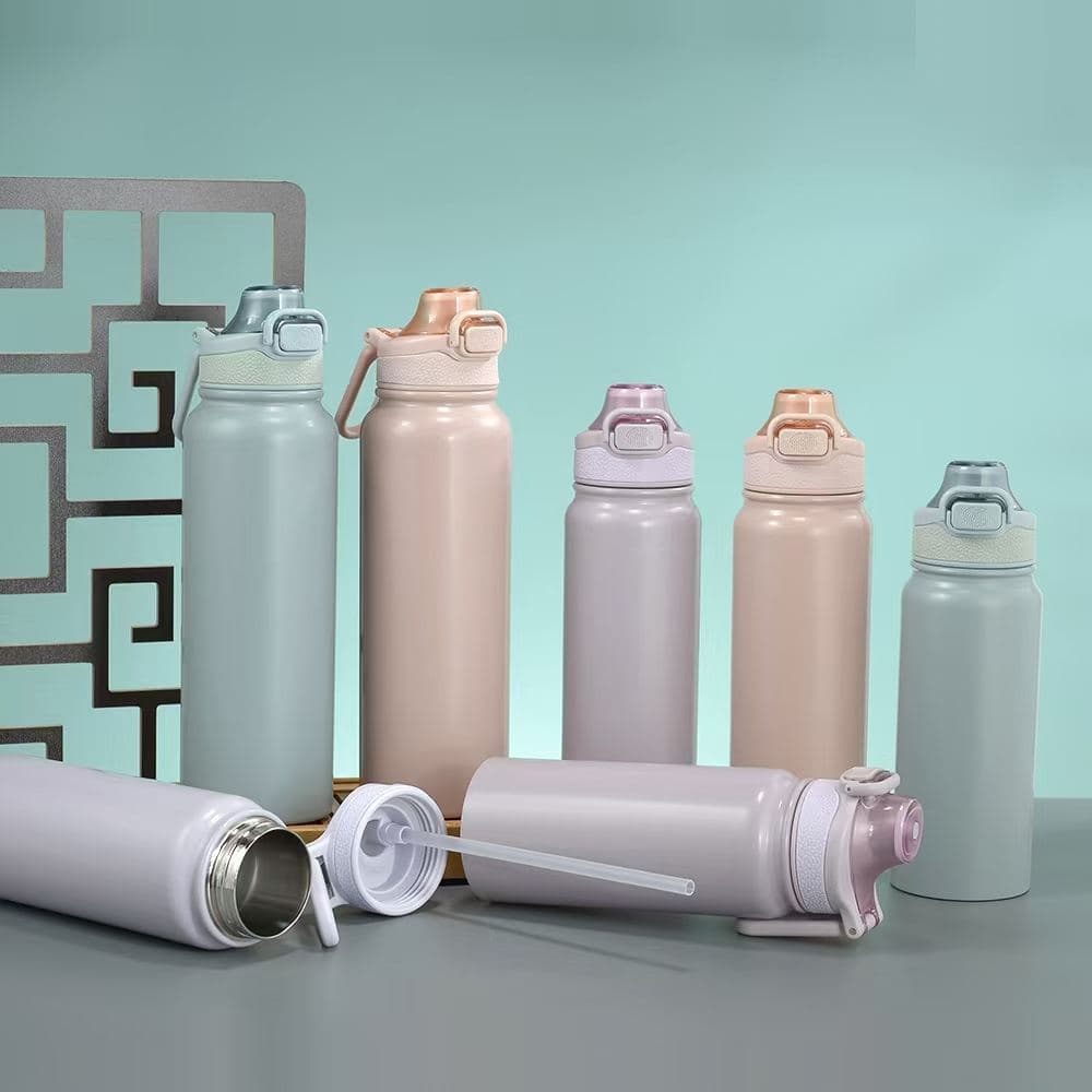 Diwangxin 5217 Slim Sports Flask with Straw Lid and Loop
